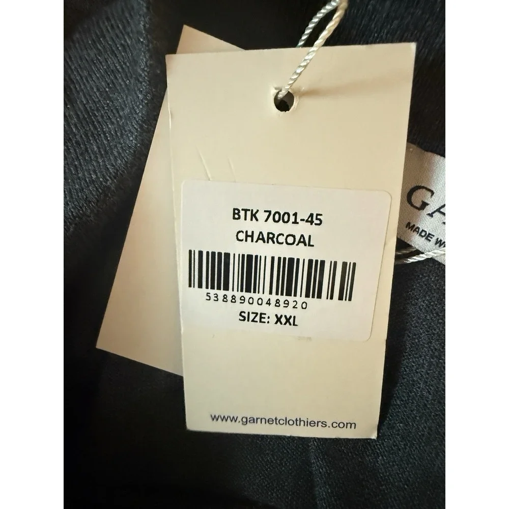GARNET Men's Merino Wool 1/4-Zip Pullover Charcoal Gray Sweater Size XXL NWT